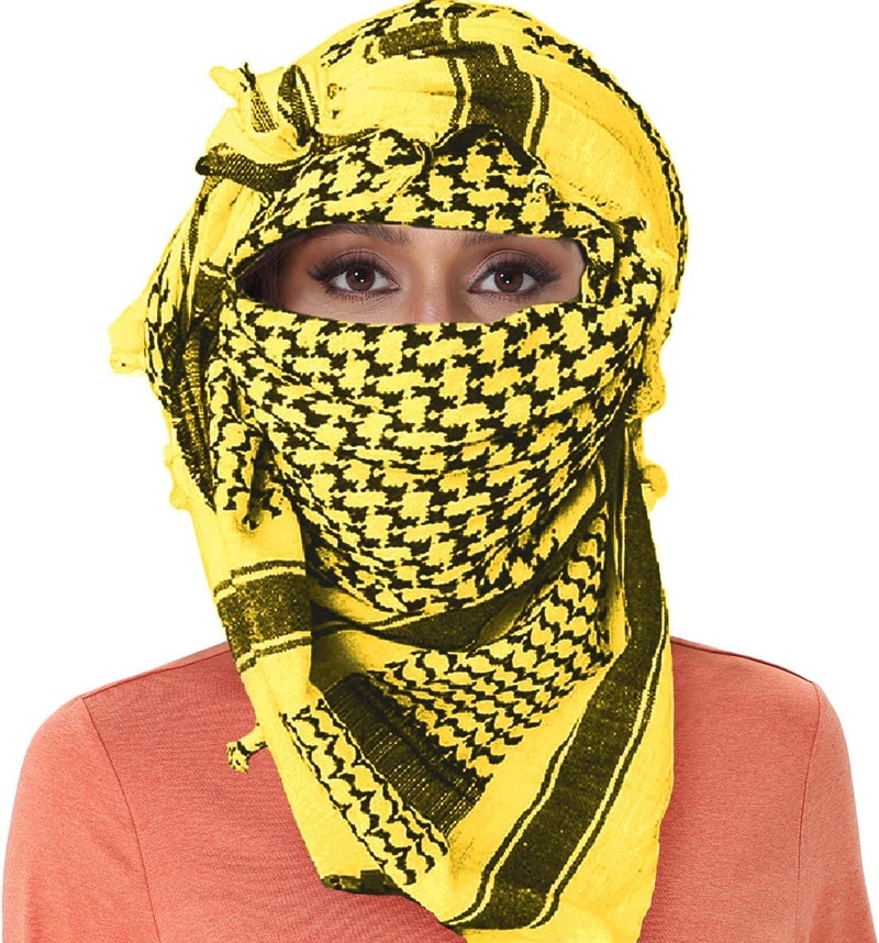 SHOPUKASA Cotton Shemagh Tactical Military Scarf Palestine Scarf Keffiyeh Head Neck Wrap gifts for Men & Women + Paper Bag - Image 3
